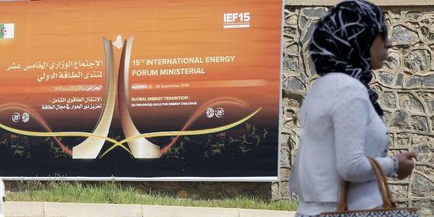 IF15 Promotion Banner in Algiers, Algeria, on 25 September 2016, where will be held from 26-28 September 2016 the 15th International Energy Forum (IEF 15). (Photo by Billal Bensalem/NurPhoto via Getty Images)