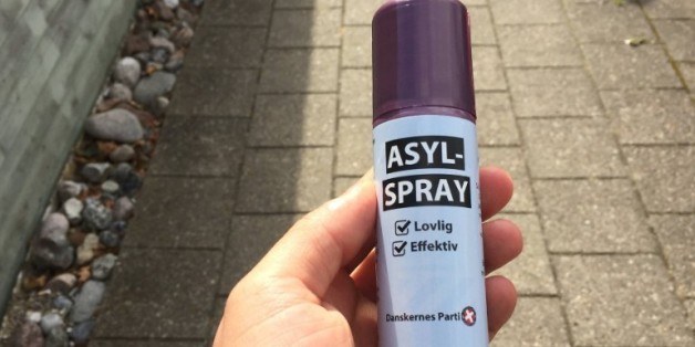 Ein Foto des "Asyl Sprays", dass die Danserkenes Parti verteilte