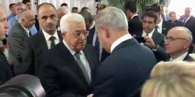 Israeli Prime Minister Benjamin Netanyahu leaves the stage after delivering a speech during the funeral of former Israeli president and Nobel Peace Prize winner Shimon Peres at Jerusalem's Mount Herzl national cemetery on September 30, 2016.World leaders including US President Barack Obama and Prince Charles were bidding farewell to Peres as his funeral began under massive security. / AFP / Thomas COEX (Photo credit should read THOMAS COEX/AFP/Getty Images)