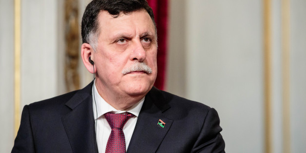 PARIS, FRANCE - SEPTEMBER 27: Prime Minister of Libya Fayez El Sarraj holds a joint press conference with French President Francois Hollande (not pictured) after their meeting at the Elysee Palace on September 27, 2016 in Paris, France. (Photo by Aurelien Morissard/IP3/Getty Images)