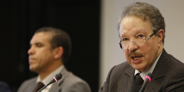 Ahmed Lahlimi Alami planning agency chief, speaks during a news conference at the Royal Mansour Hotel in Casablanca, Morocco, Tuesday, Jan. 20, 2015. Morocco's planning commission has predicted an economic rebound for 2015 with 4.8 percent growth, based on lower oil prices international and expectations of a strong harvest. (AP Photo/Abdeljalil Bounhar)