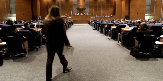 MONTREAL, CANADA: A delegate arrives at the International Civil Aviation Organization ministers meeting 19 February, 2002, in Montreal. Security was the focus of the meeting following the September 11 attacks on the United States. AFP PHOTO Marcos TOWNSEND (Photo credit should read MARCOS TOWNSEND/AFP/Getty Images)