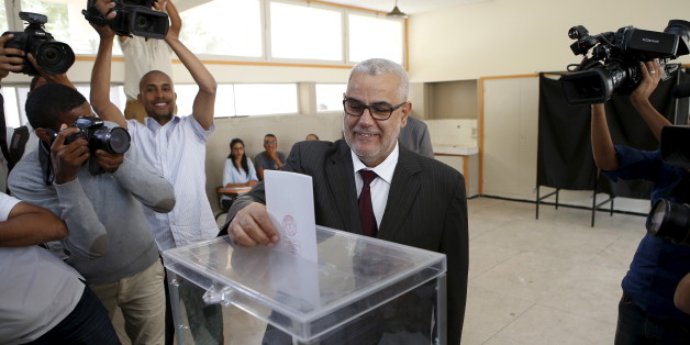 Abdelillah Benkirane, secretary-general of the Islamist Justice and Development party (PJD), casts his ballot at a polling station in Rabat September 4, 2015. Morocco's ruling Islamist party on Friday faced a major test of its dominance as polls opened for local elections for which most opposition parties have campaigned on anti-corruption platforms and against privileges for the elite. REUTERS/Youssef Boudlal