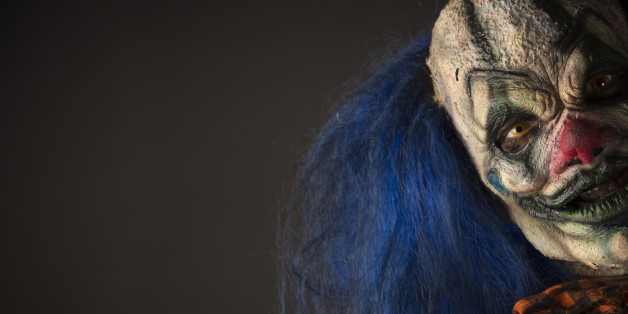 Creepy Clown With Blue hair