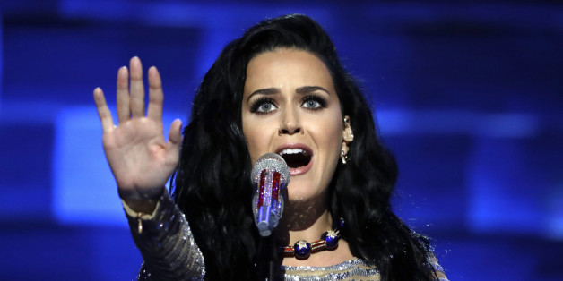 Singer Katy Perry performs during the final day of the Democratic National Convention in Philadelphia, Thursday, July 28, 2016. (AP Photo/Matt Rourke)