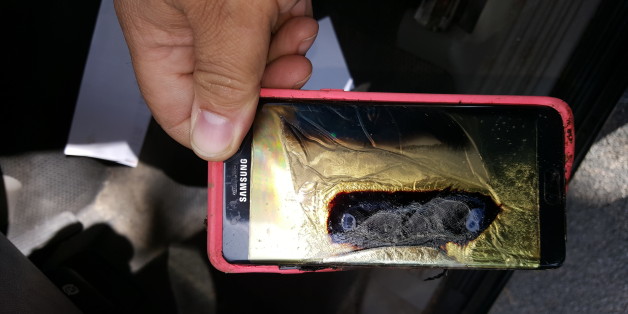 This Friday, Oct. 7, 2016, photo provided by Andrew Zuis, of Farmington, Minn., shows the replacement Samsung Galaxy Note 7 phone belonging to his 13-year-old daughter Abby, that melted in her hand earlier in the day. "She's done with Note 7s right now," Zuis said of his daughter. Reports of more replacement phones catching fire are trickling in, and the South Korean tech giant faces more scrutiny after earlier criticism for being slow to react and sending confusing signals in the first days of the recall. (Andrew Zuis via AP)