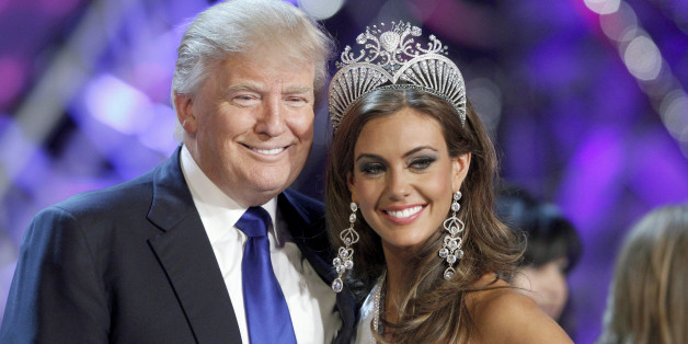 Donald Trump, co-owner of the Miss Universe Organization, poses with Miss Connecticut Erin Brady at a news conference after she was crowned Miss USA 2013 at the Planet Hollywood Resort and Casino in Las Vegas, Nevada June 16, 2013. REUTERS/Steve Marcus (UNITED STATES - Tags: ENTERTAINMENT BUSINESS) FOR EDITORIAL USE ONLY. NOT FOR SALE FOR MARKETING OR ADVERTISING CAMPAIGNS