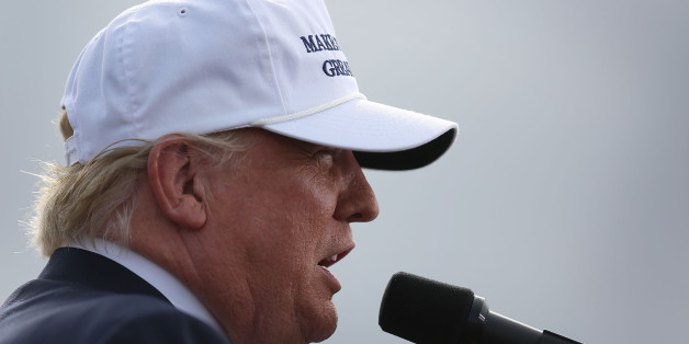LAKELAND, FL - OCTOBER 12: Republican presidential candidate Donald Trump speaks during a campaign rally at the Lakeland Linder Regional Airport on October 12, 2016 in Lakeland, Florida. Trump continues to campaign against Democratic presidential candidate Hillary Clinton with less than one month to Election Day. (Photo by Joe Raedle/Getty Images)
