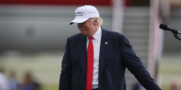 LAKELAND, FL - OCTOBER 12: Republican presidential candidate Donald Trump speaks during a campaign rally at the Lakeland Linder Regional Airport on October 12, 2016 in Lakeland, Florida. Trump continues to campaign against Democratic presidential candidate Hillary Clinton with less than one month to Election Day. (Photo by Joe Raedle/Getty Images)