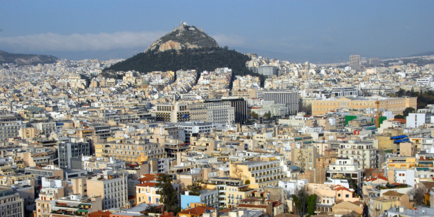 High angle view of city, Athens, Greece