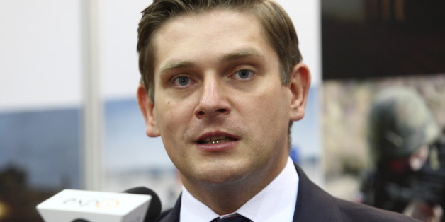 Secretary of State in the Ministry of Defence Bartosz Kownacki visits 14th BALT-MILITARY-EXPO Baltic Military Fair in Gdansk, on June 20, 2016. BME features the NATCON International Science and Technology Conference, the RESCUE EXPO International Conference and Exhibition of Medical Rescue and the USEALS Unmanned Sea Air Land Systems International Exhibition
(Photo by Michal Fludra/NurPhoto via Getty Images)