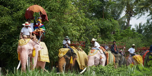 Every year at Ban Ta Klang, Thailandâs largest elephant village, the ethnic Kui people held the Buddhist ceremony to ordain young male villagers. The group of pre-ordination ride on elephantâs back and parade around the village. The ordination procession on elephantâs backs reflects bonds of Kui people with the elephants and traditional belief.