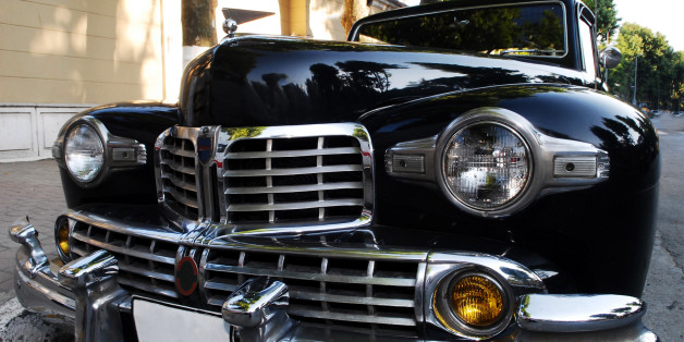 Black classic american style car