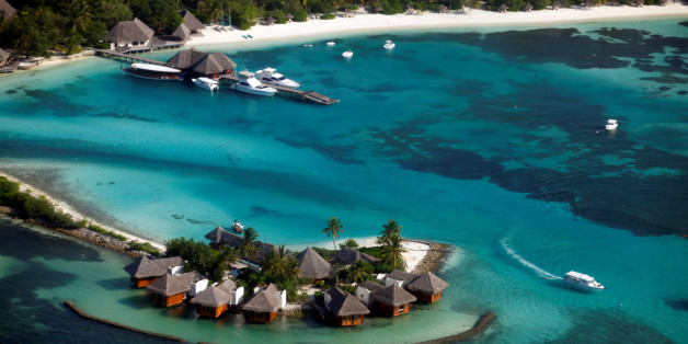 An aerial view shows a resort island at the Male Atoll December 7, 2009. REUTERS/Reinhard Krause/File photo