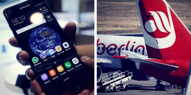 Brandgefahr: Air Berlin verbietet Samsung Note 7 in Flugzeugen