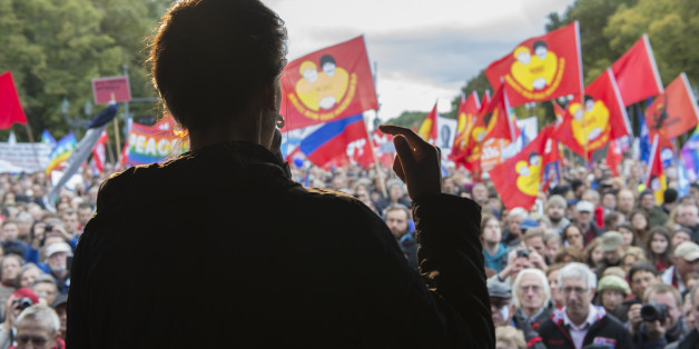 Sahra Wagenknecht bei der "Friedensdemo" in Berlin