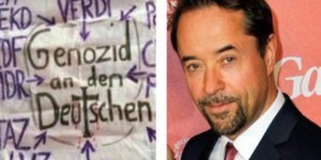 Dieses Plakat reckten Demonstranten in den Dresdner Himmel.