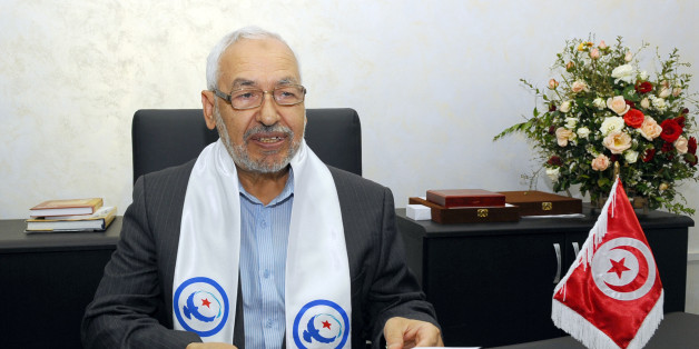 the founder of Tunisia's Islamist Ennahda party Rached Ghannouchi poses on October 25, 2011 in Tunis at the movement headquarters. Ennahda party took the lead in early official results today, with 15 of 39 seats in five polling districts, including the cities of Sousse and Sfax, the ISIE elections body said. AFP PHOTO / FETHI BELAID (Photo credit should read FETHI BELAID/AFP/Getty Images)