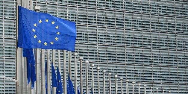 This photo taken on July 15, 2016 shows European Union flags flying at half-mast in front of the European Commission building in Brussels on July 15, 2016, the day after a gunman smashed a truck into a crowd of revellers celebrating Bastille Day in Nice, killing at least 84 people.
A Tunisian-born man zigzagged a truck through a crowd celebrating Bastille Day in the French city of Nice, killing at least 84 and injuring dozens of children in what President Francois Hollande on July 15 called a 'terrorist' attack. / AFP / JOHN THYS (Photo credit should read JOHN THYS/AFP/Getty Images)