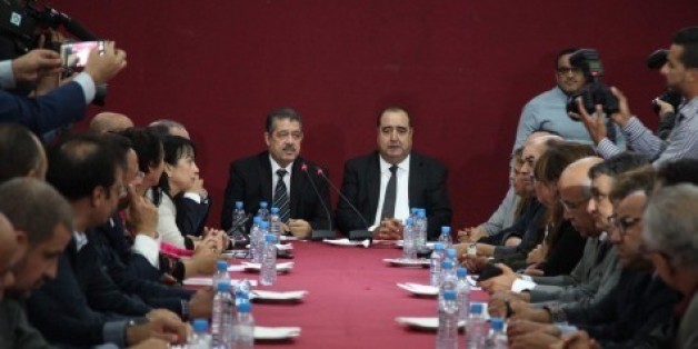 Driss Lachgar et Hamid Chabat, lundi 17 octobre au siège de l'Istiqlal