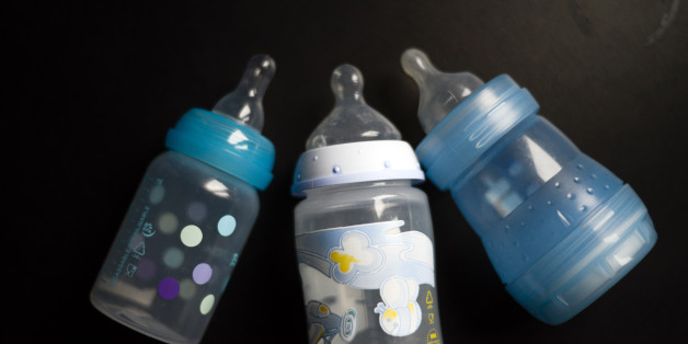 A picture taken on October 8, 2012 in Paris shows baby bottles. One year after the National Assembly, the French senate will exam on October 9, 2012, a socialist proposal for a law prohibiding the bisphenol-A used in the food packagings. AFP PHOTO / FRED DUFOUR (Photo credit should read FRED DUFOUR/AFP/GettyImages)
