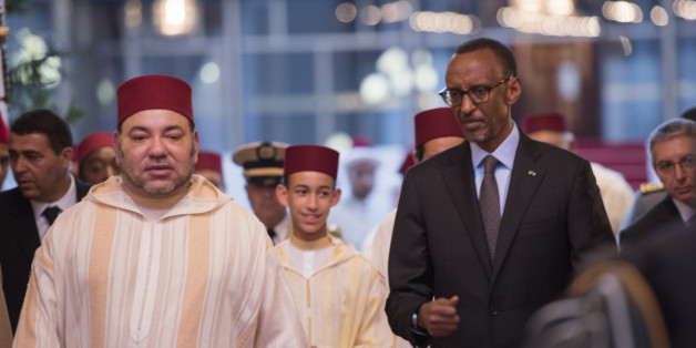 Le roi Mohammed VI et le président rwandais Paul Kagame, au palais royal de Casablanca