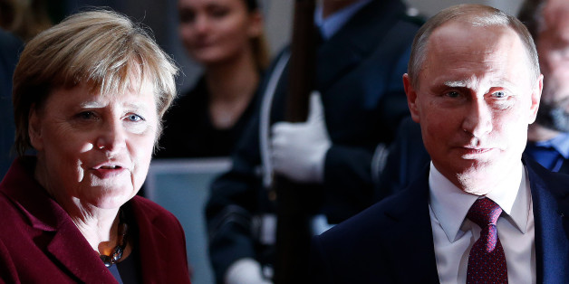 Angela Merkel und Wladimir Putin vor ihrem Treffen in Berlin