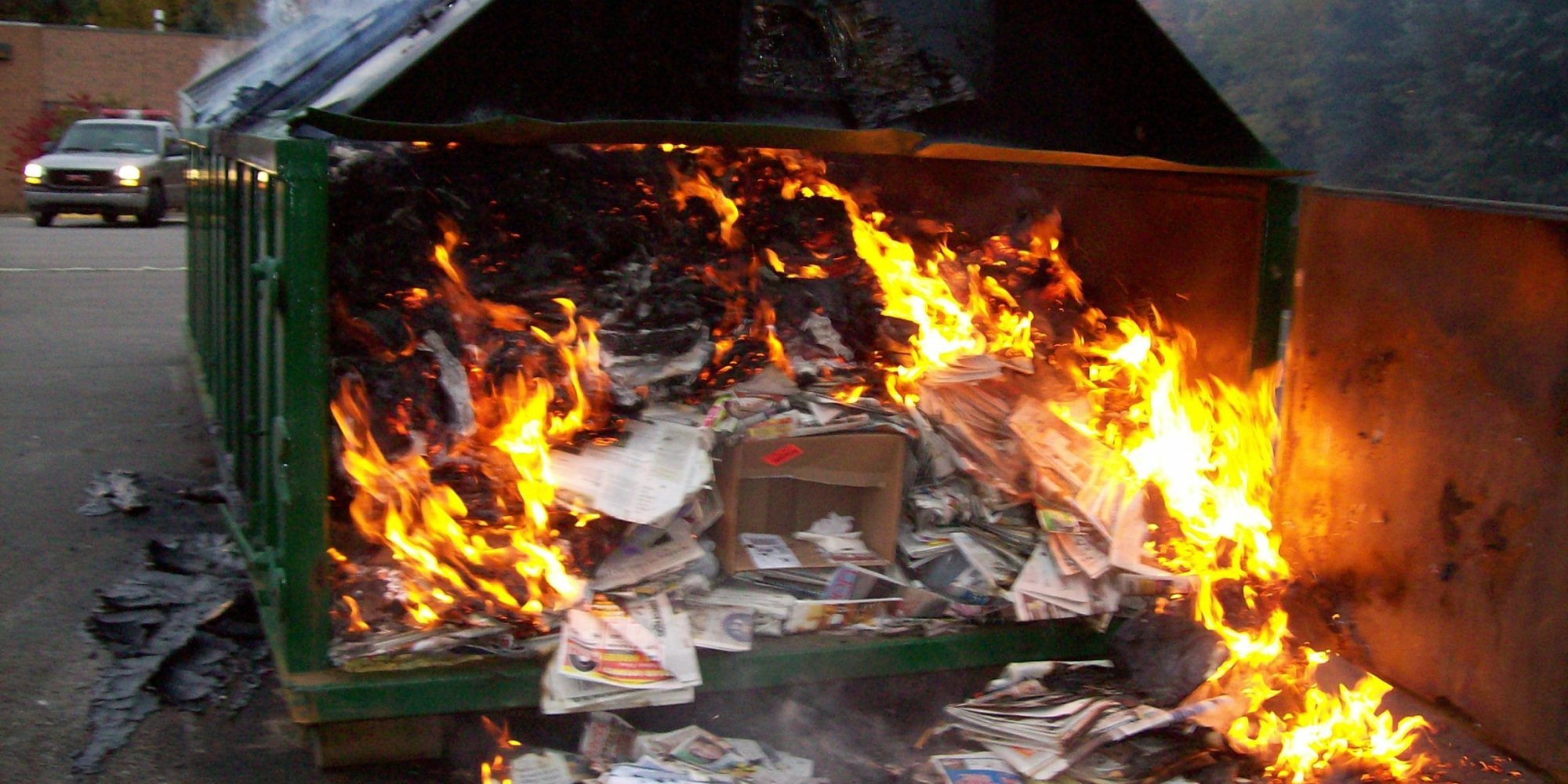 a dumpster fire