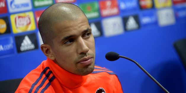 Valencia's French midfielder Sofiane Feghouli looks on during a press conference at the Valencia's Sport City in Valencia on October 19, 2015, on the eve of the UEFA Champions League group H match Valencia CF vs KAA Gent. AFP PHOTO/ JOSE JORDAN (Photo credit should read JOSE JORDAN/AFP/Getty Images)