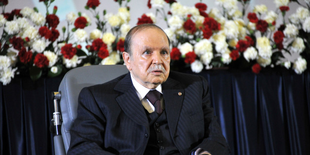 ALGIERS, ALGERIA - APRIL 28: Algerian President Abdelaziz Bouteflika is sworn in for a fourth five-year term at a presidential palace in western Algiers, Algeria on April 28, 2014. The ceremony held at a presidential palace in western Algiers was attended by a large number of senior government officials along with former presidential hopeful Louisa Hanoune, the head of Algeria's Workers' Party. (Photo by Bechir Ramzy/Anadolu Agency/Getty Images)
