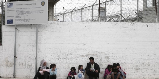 LESBOS, GREECE - SEPTEMBER 22: Refugees are seen at the Moria Refugee Camp in Lesbos, Greece on September 22, 2016. (Photo by Ayhan Mehmet/Anadolu Agency/Getty Images)