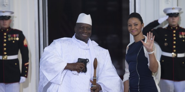 Gambian President Yahya Jammeh arrives at the White House for a group dinner during the US Africa Leaders Summit August 5, 2014 in Washington, DC. AFP PHOTO/Brendan SMIALOWSKI (Photo credit should read BRENDAN SMIALOWSKI/AFP/Getty Images)
