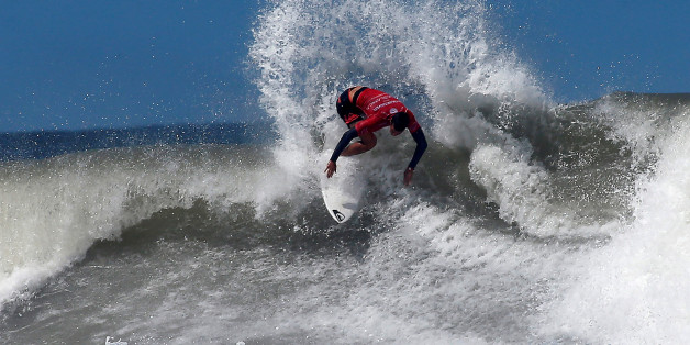 Moroccan Ramzi Boukhiam rides his wave at Casablanca Beach during the Quiksilver and Roxy Pro Casablanca surfing competition organised by the World Surf League (WSL) in Casablanca in Morocco, September 14, 2016. REUTERS/Youssef Boudlal