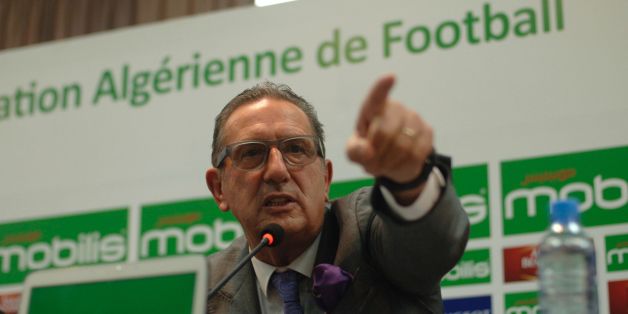 New Algeria coach Georges Leekens speaks during a press conference on November 1, 2016 at the Olympic Complex conference hall in Algiers. The new coach presented the list of Algerian players summoned for the qualifying match of the World Cup 2018 between Nigeria and Algeria, to take place on November 12, 2016 in Russia. / AFP / ryad kramdi (Photo credit should read RYAD KRAMDI/AFP/Getty Images)