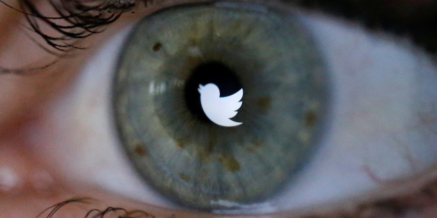 An illustration picture shows the Twitter logo reflected in the eye of a woman in Berlin, November 7, 2013. REUTERS/Fabrizio Bensch/Illustration/File photo
