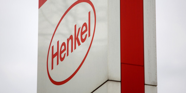 The logo of Henkel AG sits on a sign outside the company's headquarters and factory in Duesseldorf, Germany, on Wednesday, April 7, 2016. Henkel reported a rise in fourth-quarter profit and said revenue will gain between 2 percent and 4 percent this year as the company boosts sales of laundry and beauty-care products in regions including Eastern Europe and Latin America. Photographer: Krisztian Bocsi/Bloomberg via Getty Images