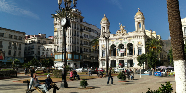Oran (Algeria) : In front of Alloula theater in Oran, on 'place du 1er novembre 1954' square, former military exercise place. (Photo by: Andia/UIG via Getty Images)