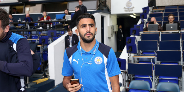 LONDON, ENGLAND - OCTOBER 29: Riyad Mahrez of Leicester City arrives at White Hart Lane ahead of the Premier League match between Tottenham Hotspur and Leicester City at White Hart Lane on October 29, 2016 in London, England. (Photo by Plumb Images/Leicester City FC via Getty Images)