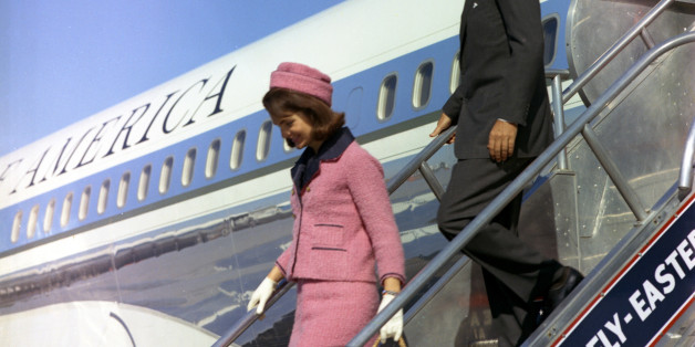 Former U.S. President John F. Kennedy and first lady Jacqueline Kennedy descend the stairs from Air Force One after arriving at Love Field in Dallas,Texas, in this handout image taken on November 22, 1963. Friday, November 22, 2013, will mark the 50th anniversary of the assassination of President Kennedy. REUTERS/Cecil Stoughton/The White House/John F. Kennedy Presidential Library (UNITED STATES: Tags: POLITICS ANNIVERSARY) ATTENTION EDITORS - THIS IMAGE WAS PROVIDED BY A THIRD PARTY. FOR EDITORIAL USE ONLY. NOT FOR SALE FOR MARKETING OR ADVERTISING CAMPAIGNS. THIS PICTURE IS DISTRIBUTED EXACTLY AS RECEIVED BY REUTERS, AS A SERVICE TO CLIENTS