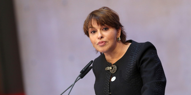 Moroccan Environment Minister Hakima El Haite speaks at the Seventh Petersberg Climate Dialogue in Berlin on July 4, 2016. / AFP / Adam BERRY (Photo credit should read ADAM BERRY/AFP/Getty Images)