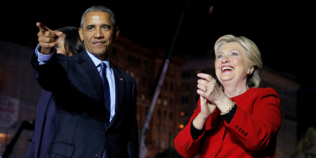 U.S. Democratic presidential nominee Hillary Clinton is joined by U.S. President Barack Obama at a campaign rally on Independence Mall in Philadelphia, Pennsylvania, U.S. November 7, 2016, the final day of campaigning before the election. REUTERS/Brian Snyder