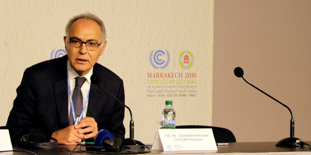 Moroccan Foreign Minister and President of COP22 Salaheddine Mezouar speaks during the presidency Daily Conference at the World Climate Change Conference 2016 (COP22) in Marrakech, Morocco November 8, 2016. REUTERS/Youssef Boudlalyo