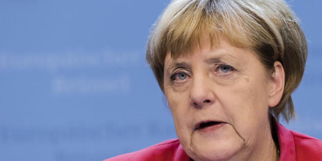 German Chancellor Angela Merkel addresses the media after the first day of an EU summit in Brussels early Friday, Oct. 21, 2016. European Union leaders pledged early Friday to keep all options open to respond to any atrocities committed by President Bashar Assad's regime and his Russian backers in Syria but stopped short of threatening to impose sanctions. (AP Photo/Geert Vanden Wijngaert)