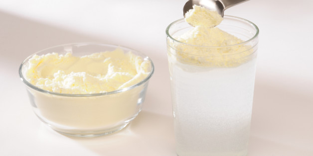 Milk powder and water.