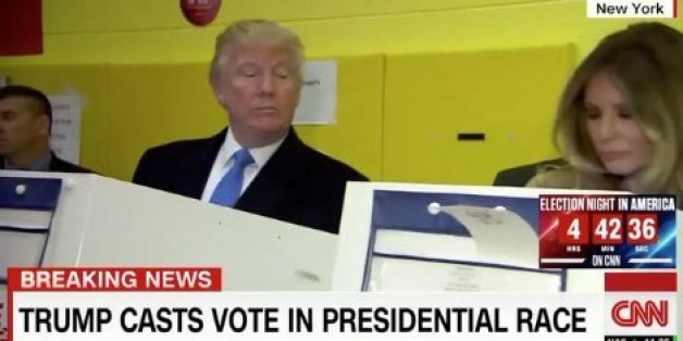 Trump wählt - der Blick zu seiner Frau sorgt bei Twitter für Wirbel