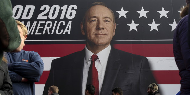 People line up outside a "House of Cards" guerrilla marketing campaign in Greenville, South Carolina, February 12, 2016. Actor Kevin Spacey plays the role of Frank Underwood in the Netflix series. REUTERS/Carlo Allegri