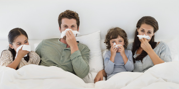 Family suffering from cold