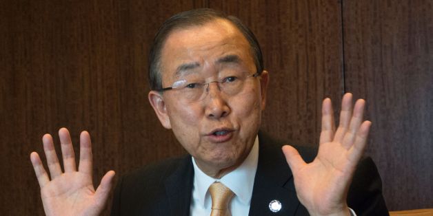 The United Nations Secretary General Ban Ki-moon answers questions during an interview with Agence France-Presse November 11, 2016 at the United Nations in New York. / AFP / DON EMMERT (Photo credit should read DON EMMERT/AFP/Getty Images)