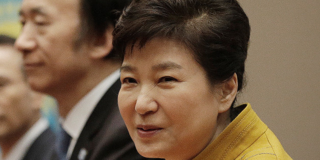 South Korean President Park Geun-hye speaks during a meeting with Kazakh President Nursultan Nazarbayev at the presidential house in Seoul, South Korea, Thursday, Nov. 10, 2016. REUTERS/Ahn Young-joon/Pool