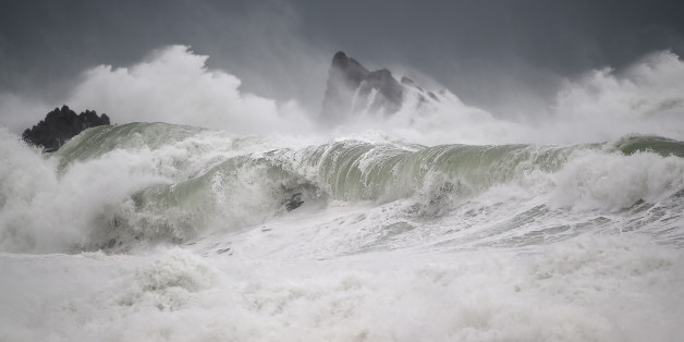 Eine Welle trifft Island Bay an Wellingtons Südküste (Symbolbild)
